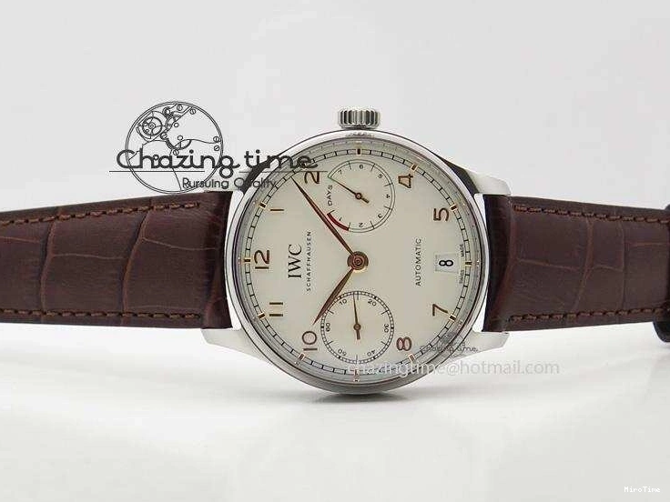 MIROTIME 0726 MoistureWicking Portuguese Real PR IW500704 ZF 1:1 Best Edition On Brown Leather Strap A52010 V 7311